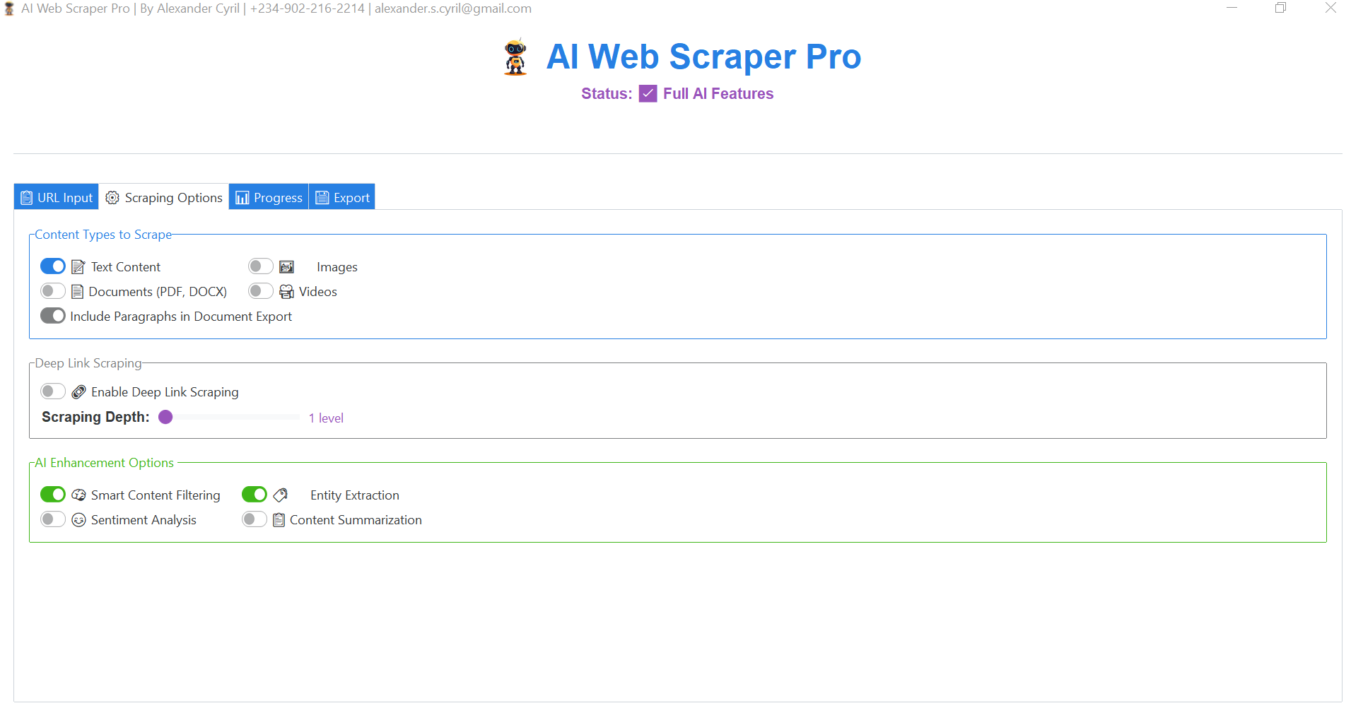 Scraping option
